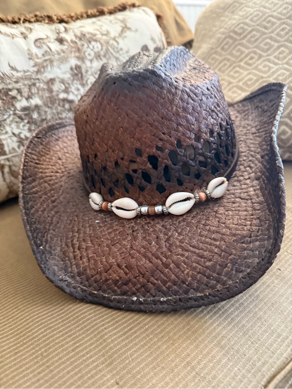 Somher Brown Straw Cowgirl Hat